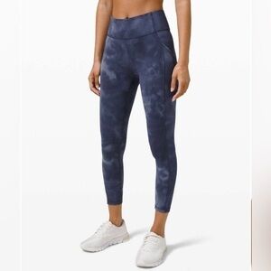 Lululemon Invigorate High Rise Tight 25" Diamond Dye Naval Blue Women’s Size 6